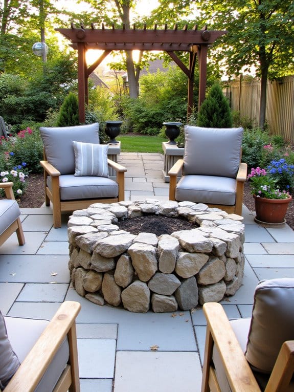 cozy central fire pit design