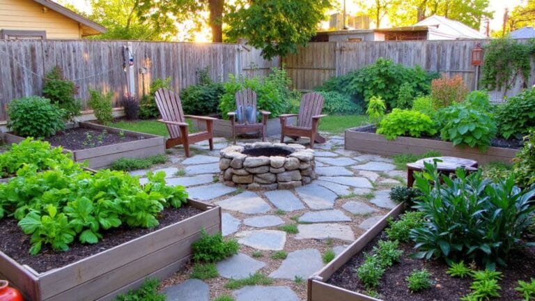 cozy garden and firepit