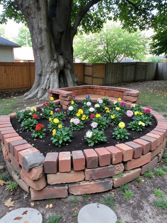 cozy raised brick seating