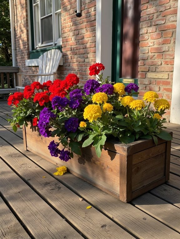 cozy rustic wooden flower boxes
