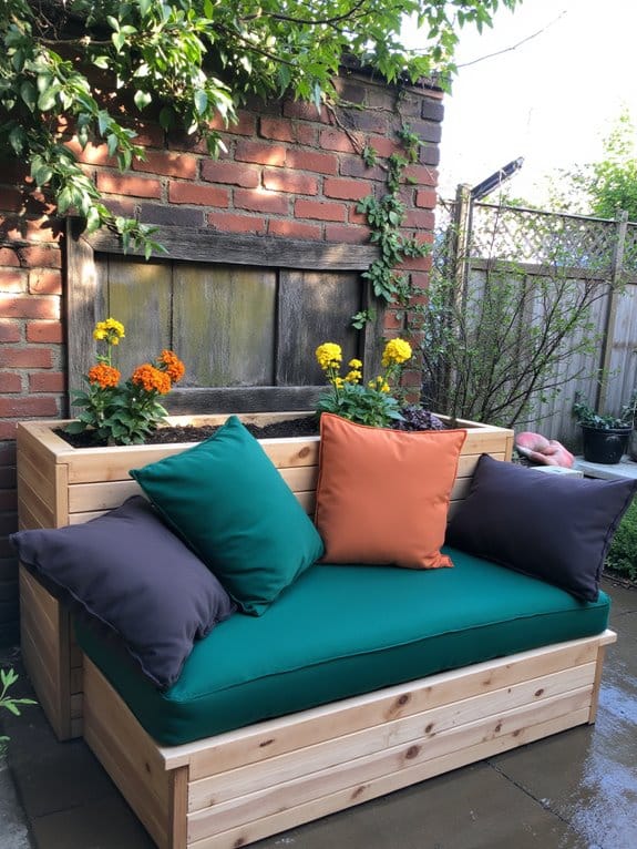 cushions enhance garden bench comfort
