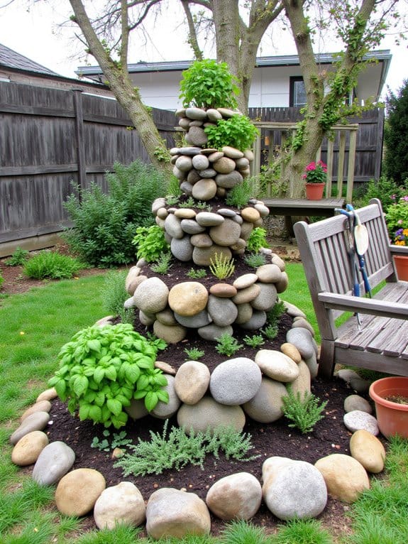 decorative functional herb spiral