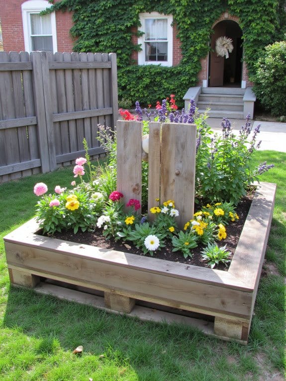 easy pallet flower beds