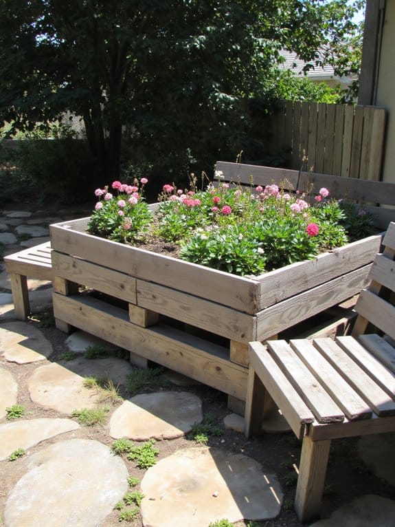 eco friendly rustic garden benches