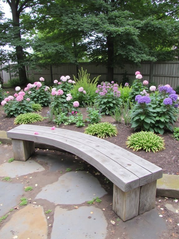elegant curved garden benches