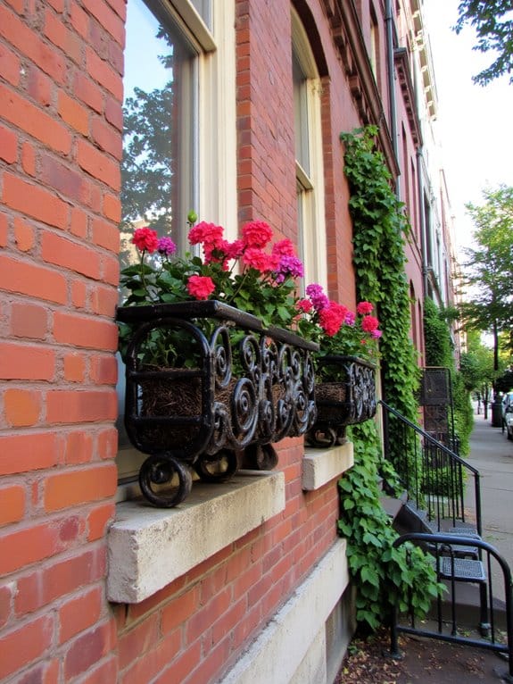 elegant iron flower boxes