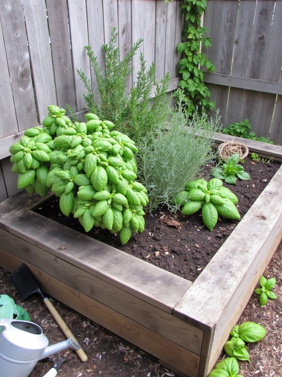 elevated rustic garden beds