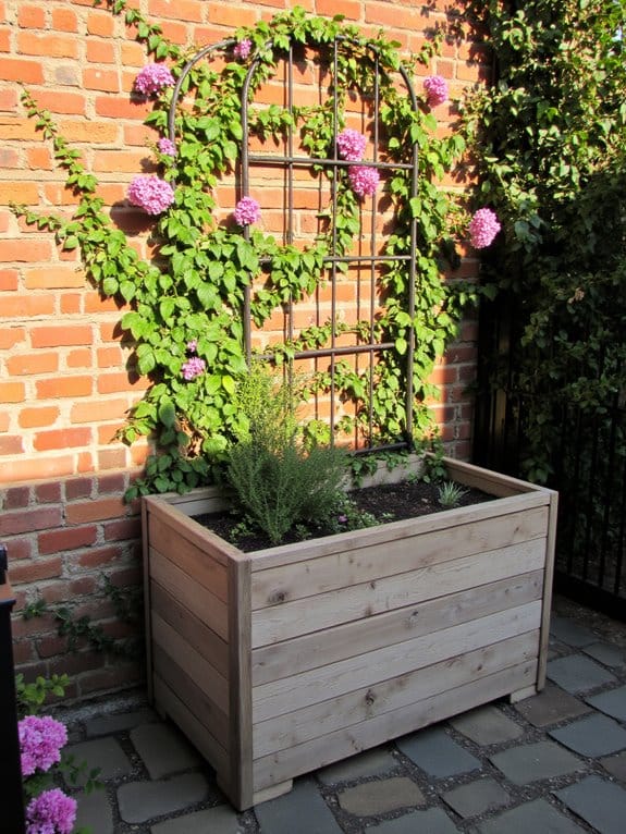 enhancing garden with trellis