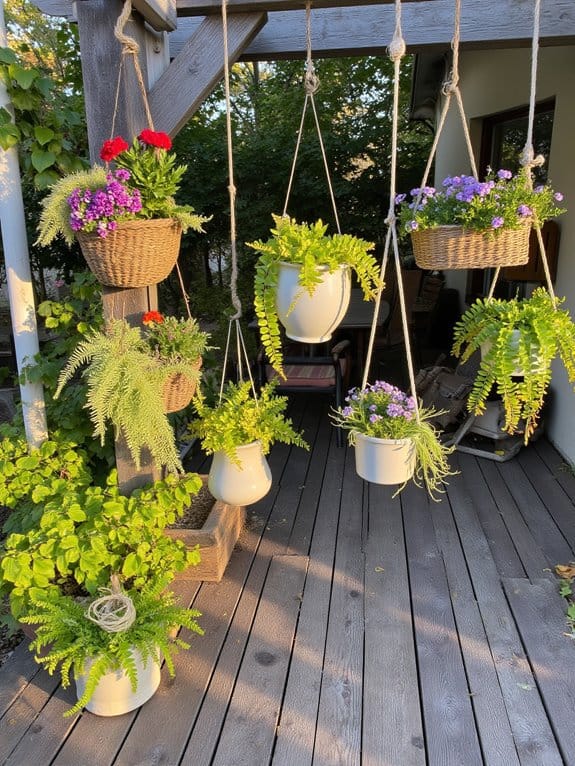 hanging planters enhance aesthetics