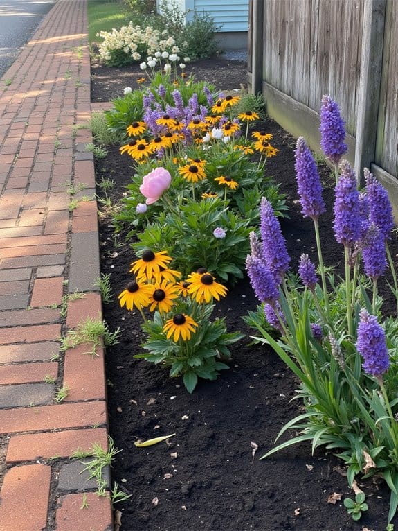hardy perennial flower bed