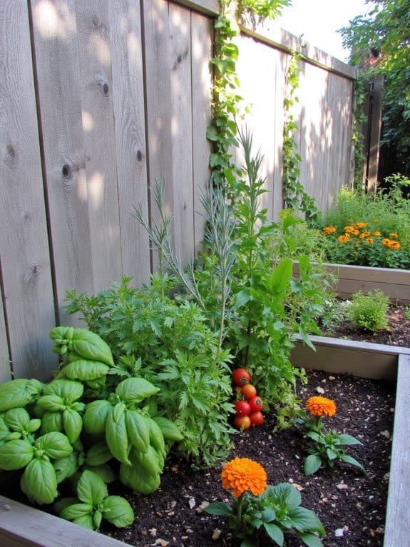 herbs flowers vegetables thrive