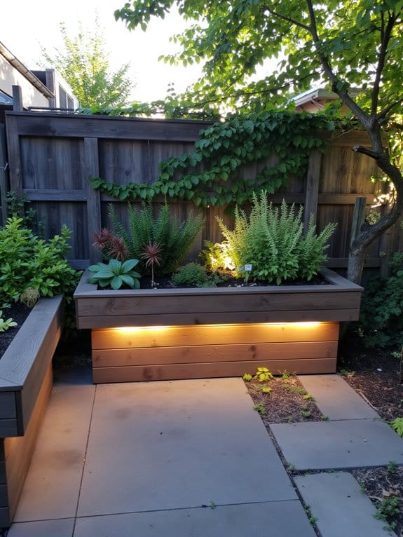 illuminated planters for gardens