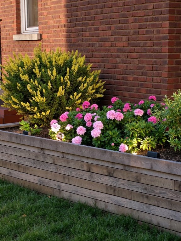 illuminated raised flower beds