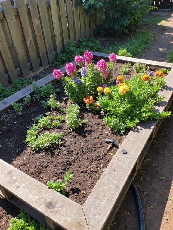 irrigated raised flower beds