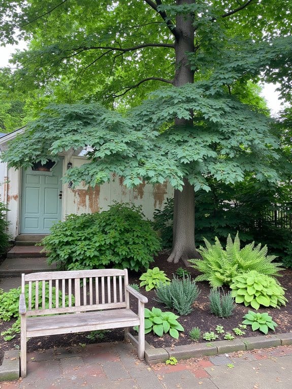 lush shade garden beds