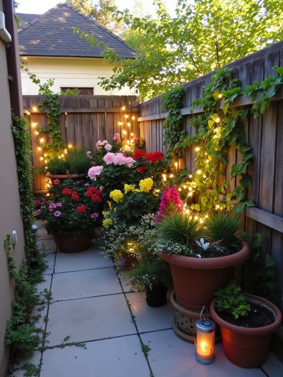 magical outdoor planter lighting