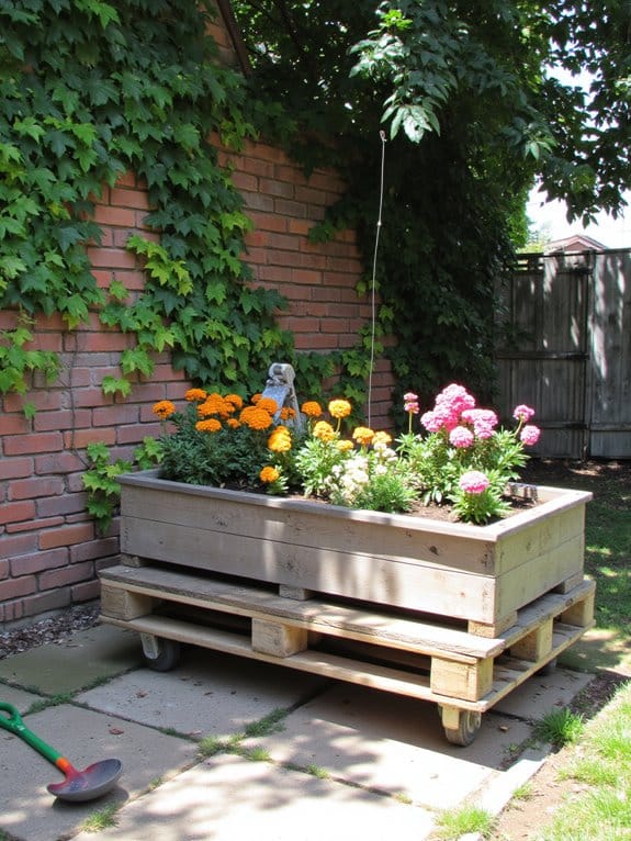 mobile garden planters on wheels