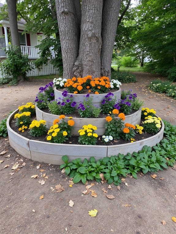 multi tiered flower beds