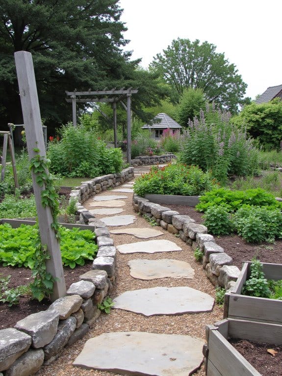pathways enhance raised garden