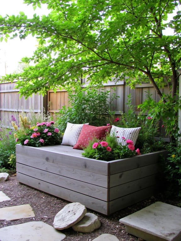 planter boxes with seating