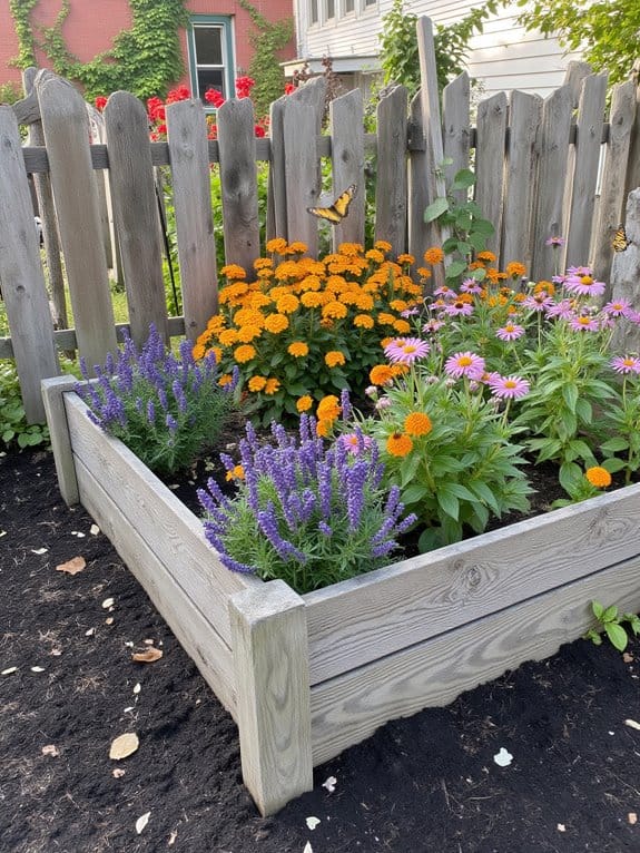 pollinator friendly flower bed