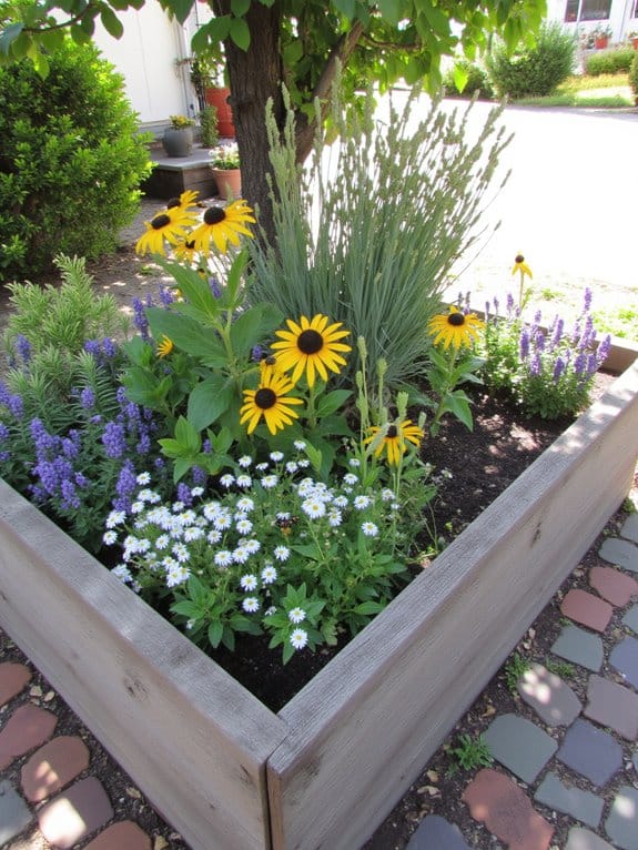 pollinator friendly native flower bed