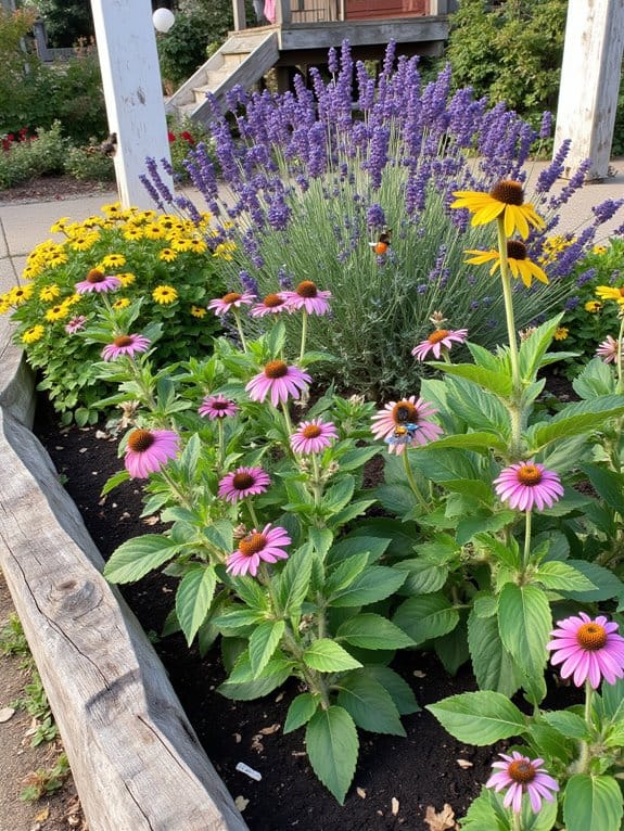 pollinator friendly native flower beds