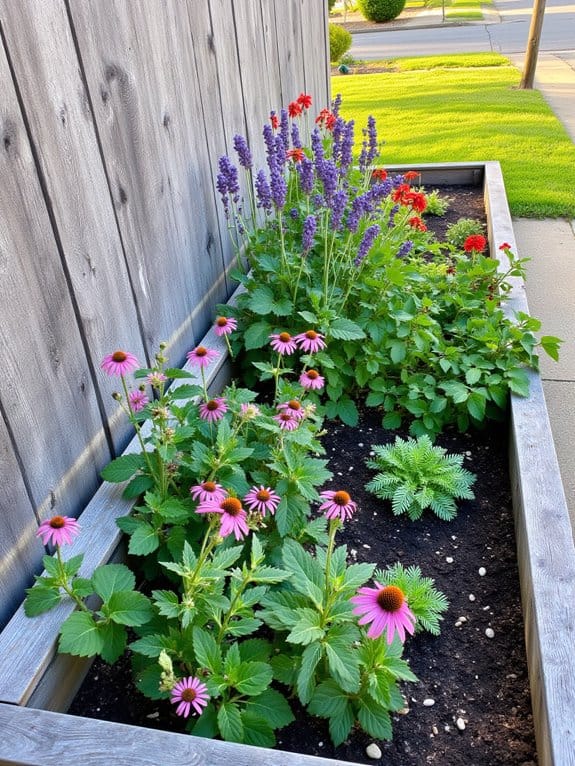 pollinator friendly raised flower beds
