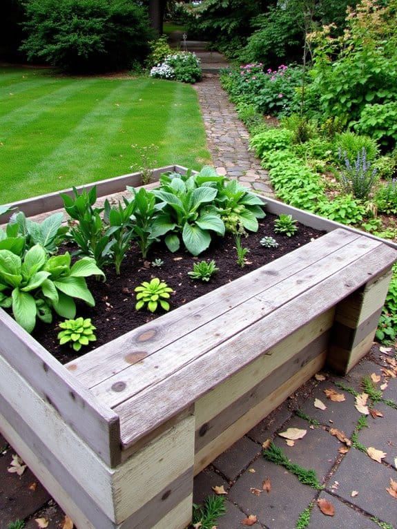 raised garden bed bench