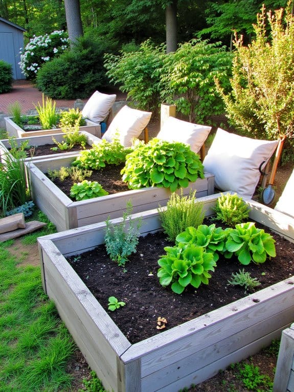 relaxing garden seating nook