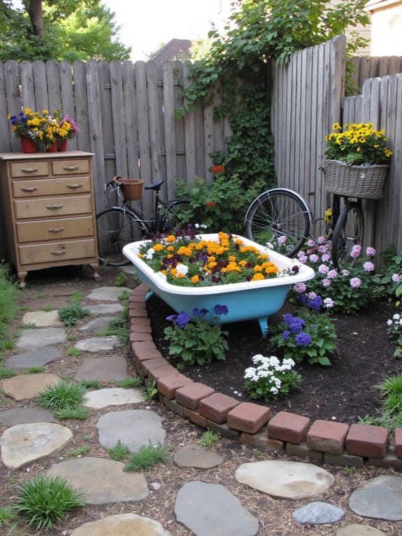 repurposed items for gardening