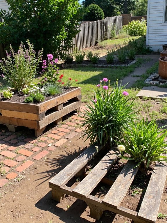 repurposed pallet garden planters