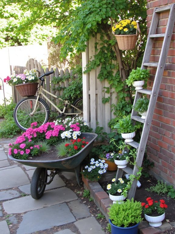 repurposed planters add character