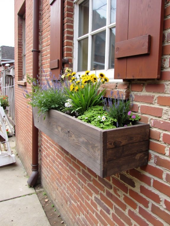 rustic farmhouse flower boxes
