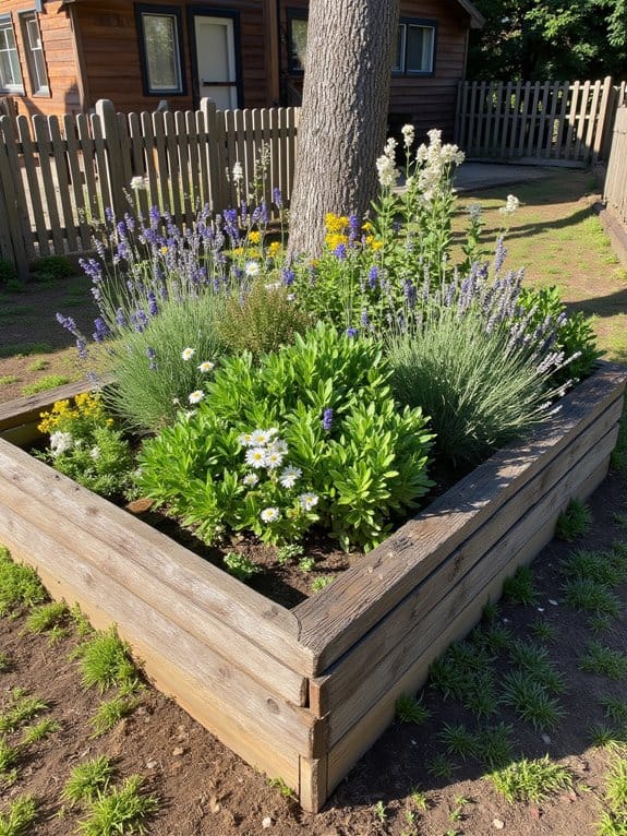 rustic natural flower beds
