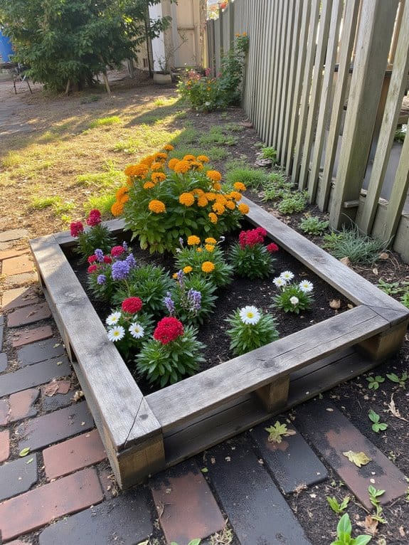 rustic pallet garden edging