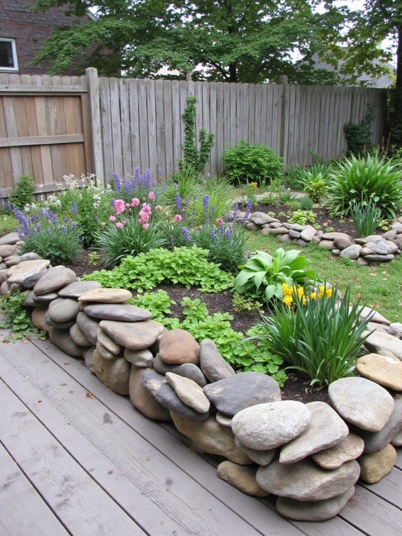 rustic stone garden borders