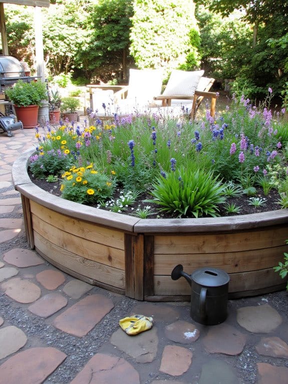 rustic wooden raised beds