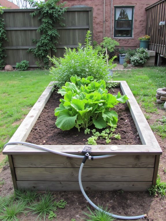 self watering garden box setup