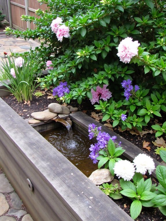 serene garden water features