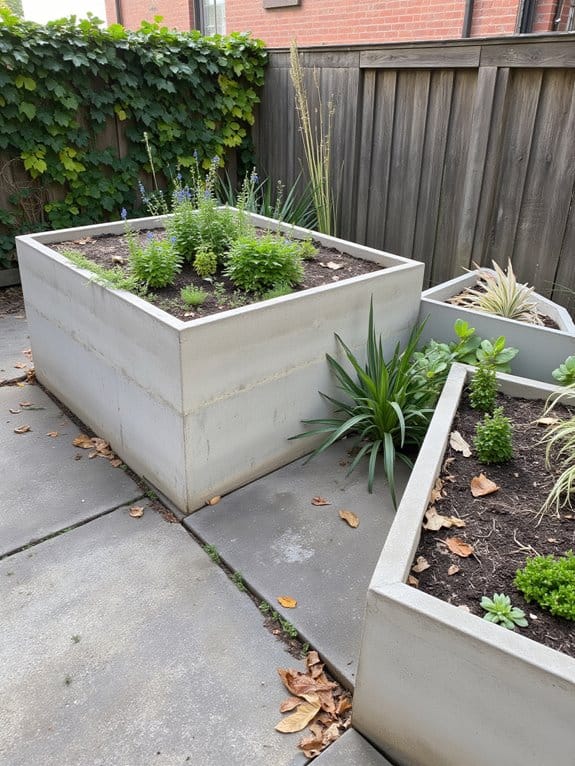 sleek durable concrete gardens