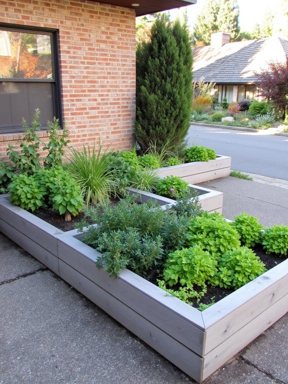 sleek low maintenance garden design