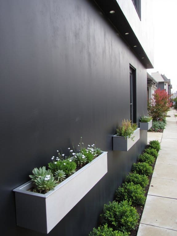 sleek minimalist flower boxes