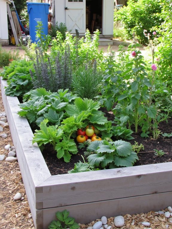 sunken raised bed drainage