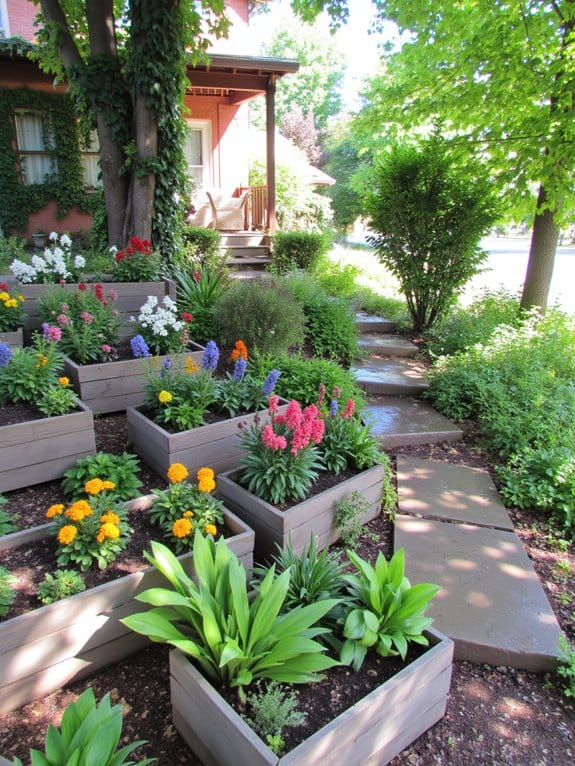 terraced gardens enhance sloped spaces