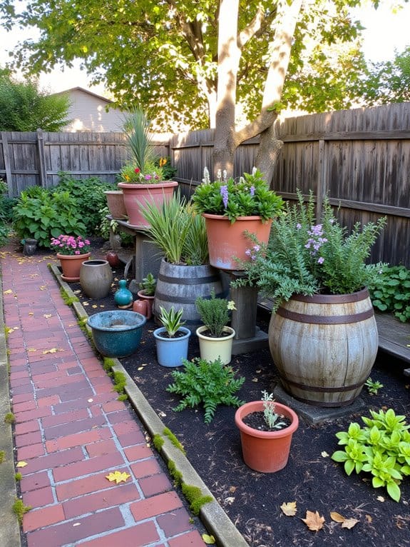 themed cohesive garden planters