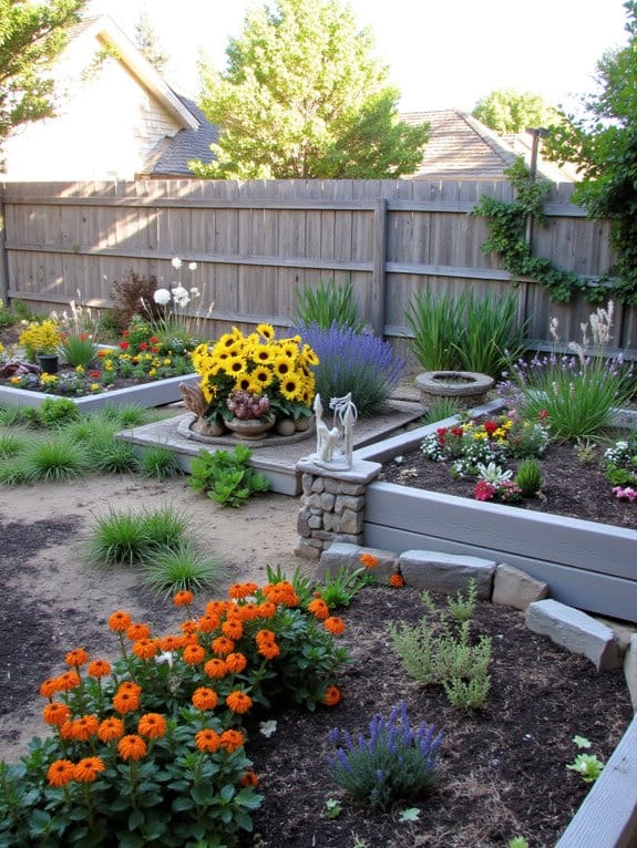 themed raised flower gardens