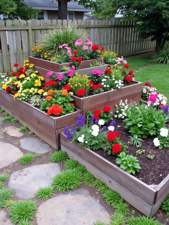tiered flower bed design