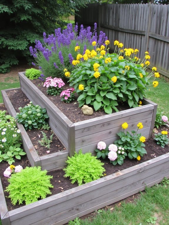 tiered flower beds enhance beauty