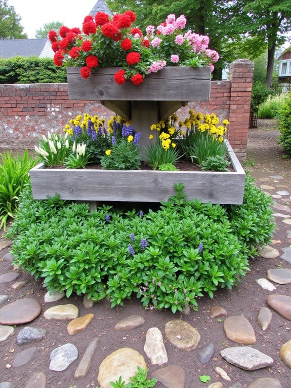 tiered flower garden design